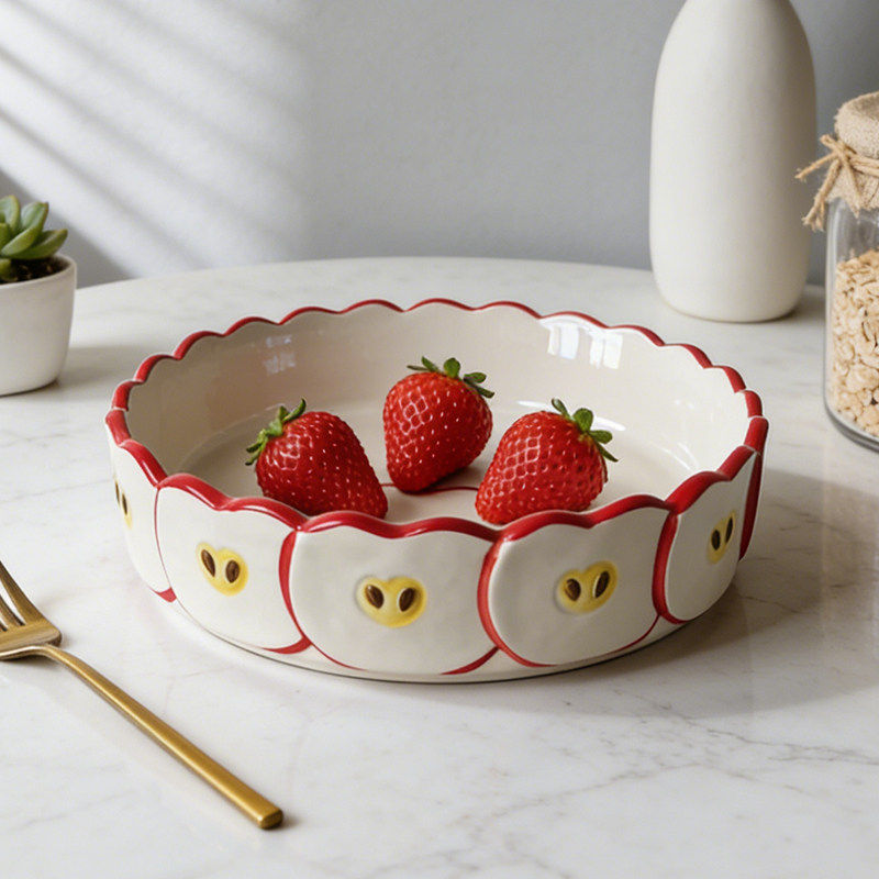 Kitchen Baking Table - 귀여운 사과 모양의 세라믹 접시, 거실