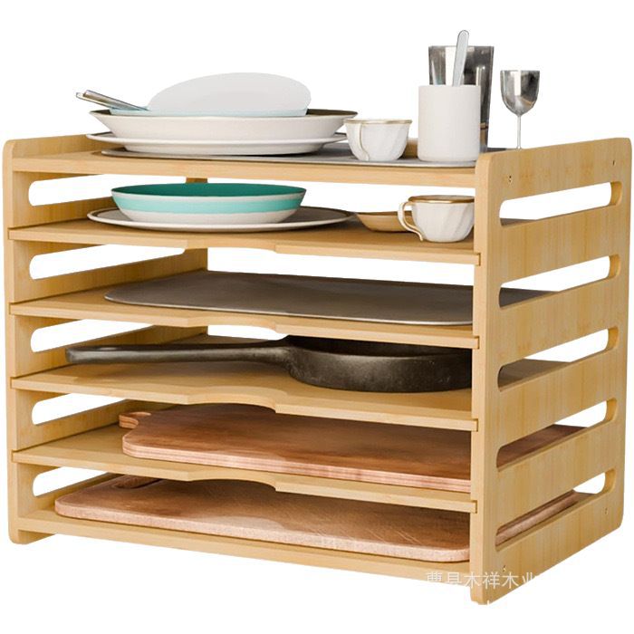 Kitchen Cabinet Baking Organizer - 원목 주방 수납장 다층 식기 정리대