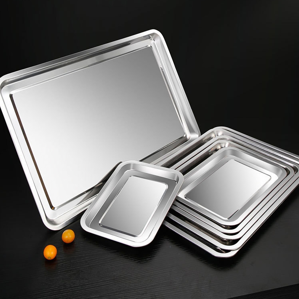 Kitchen Baking Pan Storage - 1개 스테인리스 스틸 식품 트레이 직사각형
