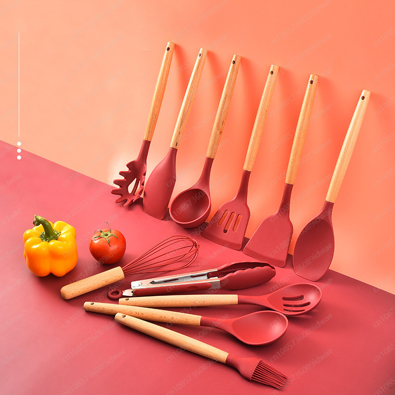 12피스 실리콘 조리기구 세트 (나무 손잡이, 논스틱  - Kitchen Baking Pan Storage 리뷰 및 가격