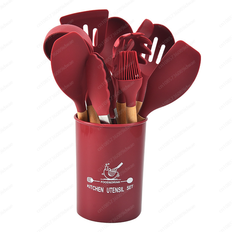 12피스 실리콘 조리기구 세트 (나무 손잡이, 논스틱  - Kitchen Baking Pan Storage 리뷰 및 가격