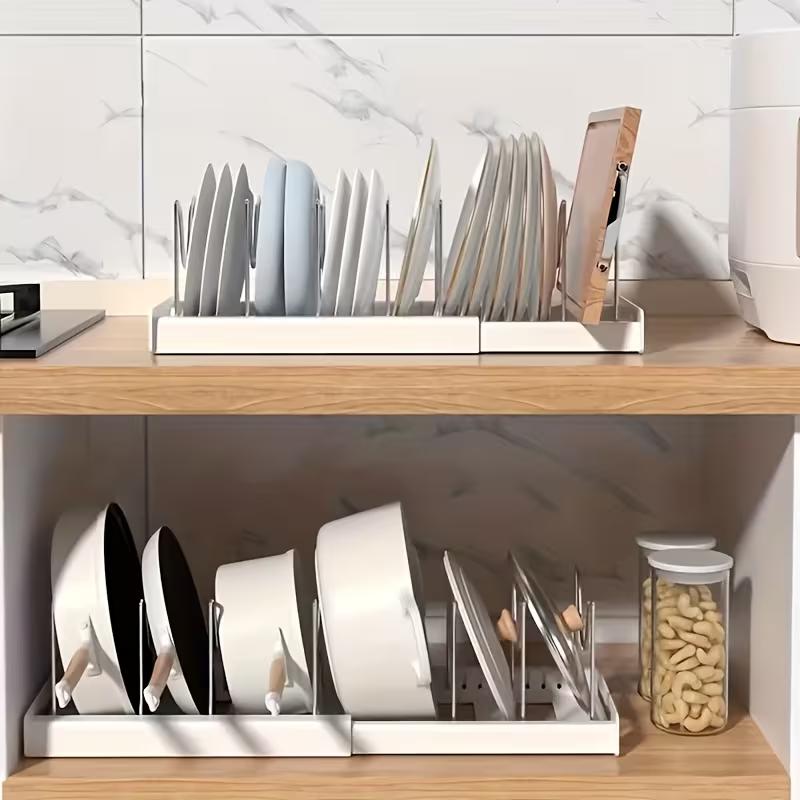 ABS 확장형 냄비 및 프라이팬 정리대, 조절 가능한  - Kitchen Cabinet Baking Organizer 리뷰 및 가격