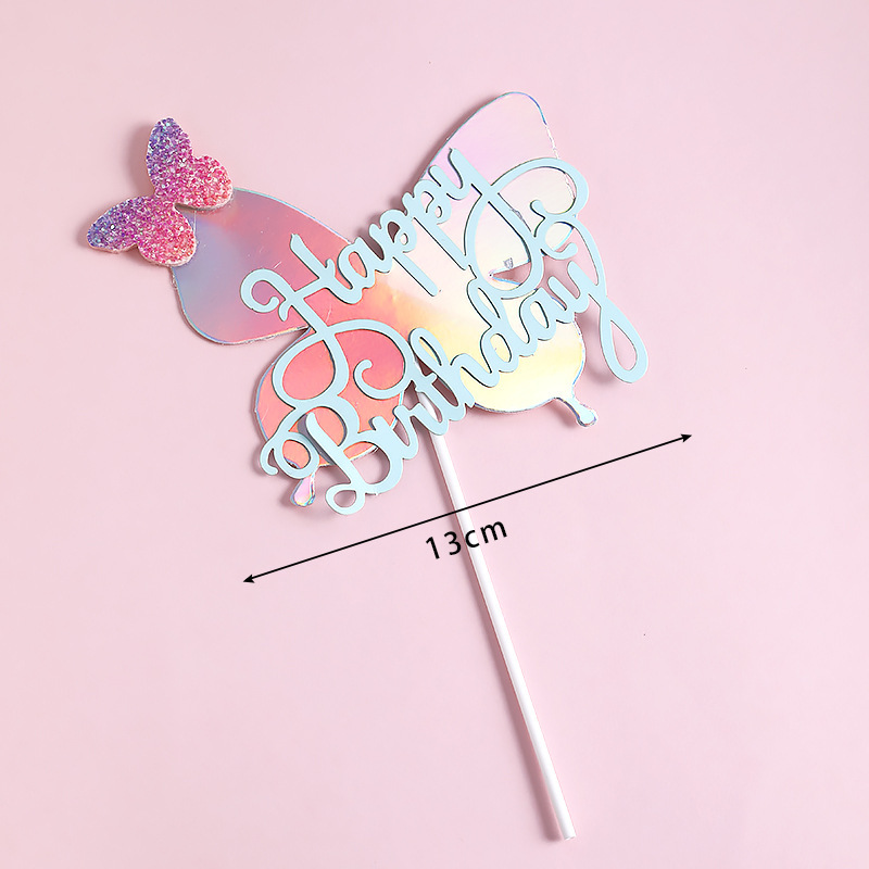 나비 케이크 장식 무지개 나비 생일 축하 케이크 토퍼  - Kitchen Baking Table 리뷰 및 가격