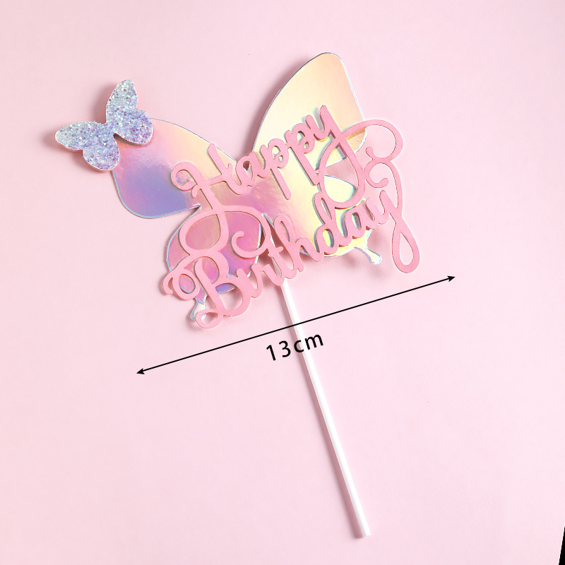 나비 케이크 장식 무지개 나비 생일 축하 케이크 토퍼  - Kitchen Baking Table 리뷰 및 가격