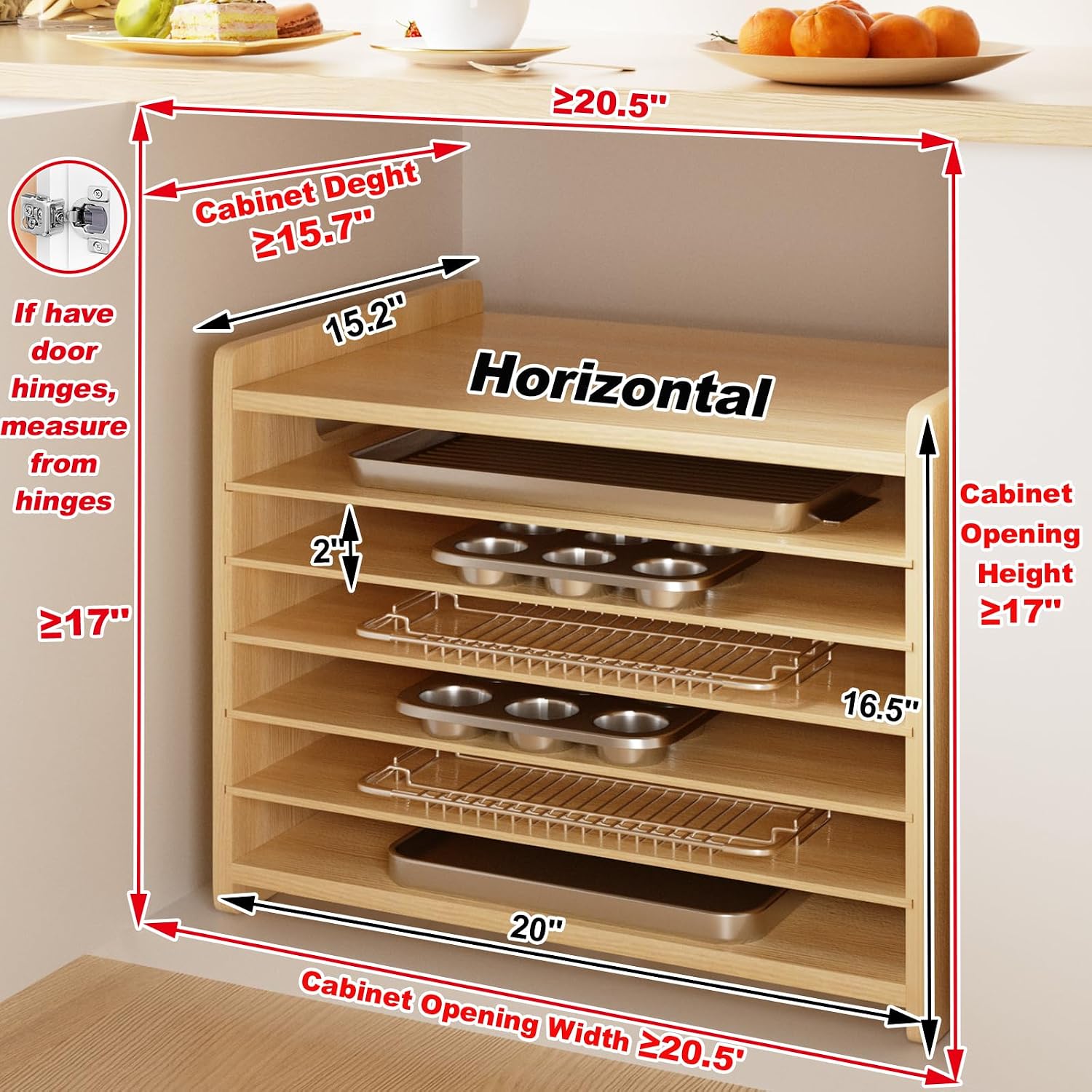 나무 베이킹 트레이 디바이더 정리함, 수직 쿠키 시트, - Kitchen Cabinet Baking Organizer 리뷰 및 가격