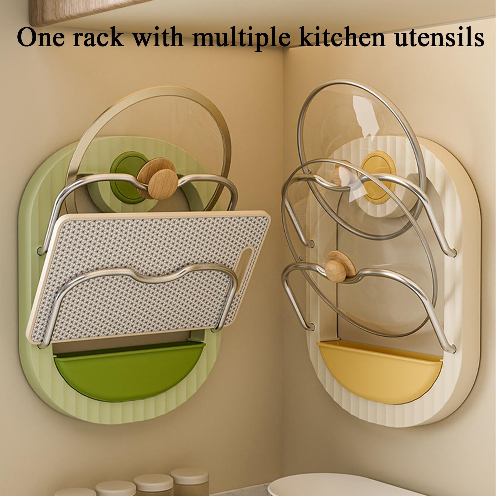 냄비 뚜껑 걸이 2단 벽걸이형 무타공 홀더 냄비 뚜껑  - Kitchen Cabinet Baking Organizer 리뷰 및 가격