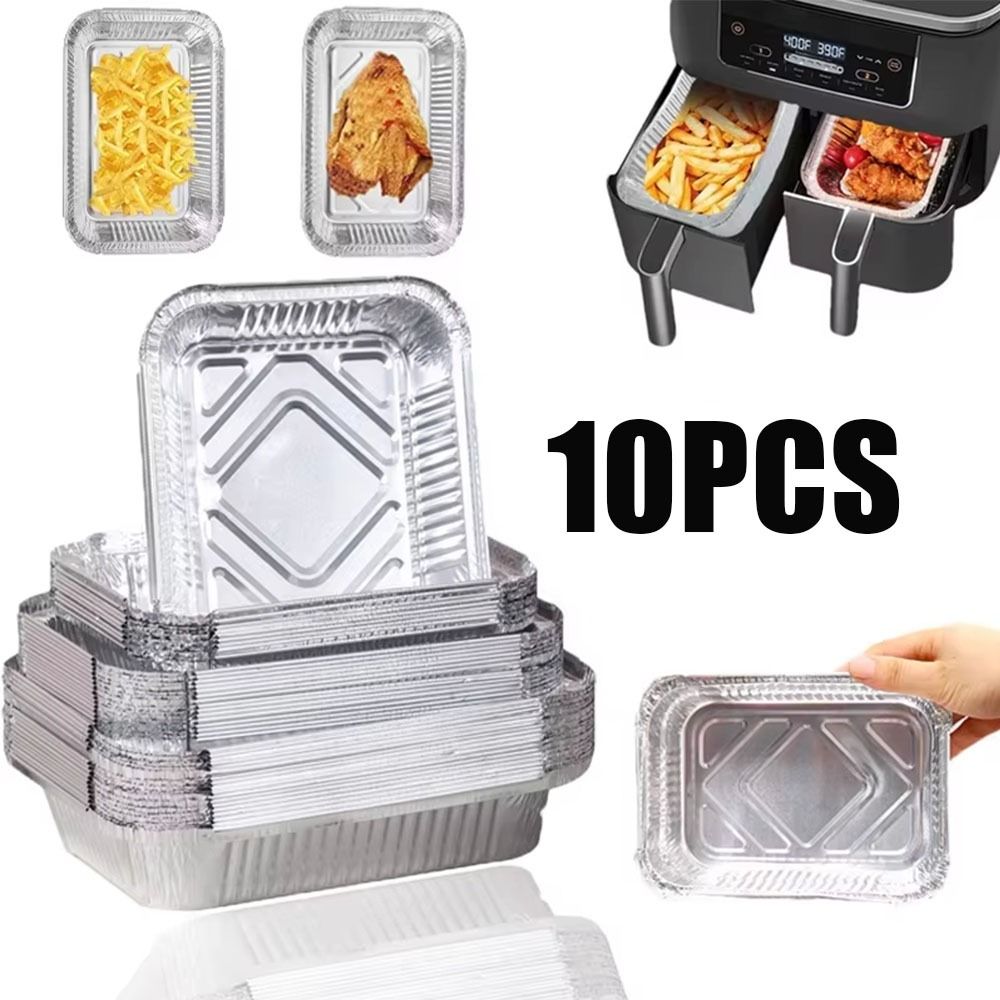 10PCS 일회용 알루미늄 호일 식품 저장 용기 오븐  - Kitchen Baking Pan Storage 리뷰 및 가격