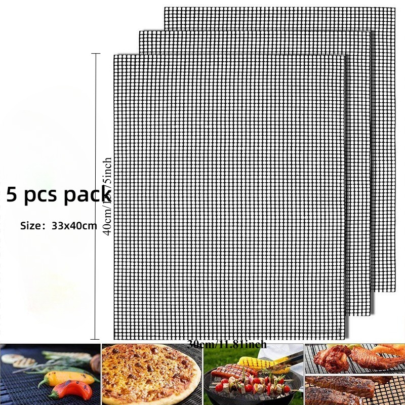 그릴 메쉬 매트 5개 세트, 재사용 가능한 바베큐 논스 - Super Kitchen Baking Mat 리뷰 및 가격