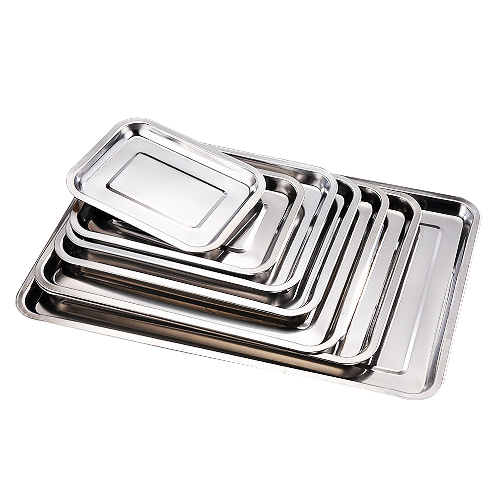 1개 스테인리스 스틸 식품 트레이 직사각형 과일 채소  - Kitchen Baking Pan Storage 리뷰 및 가격
