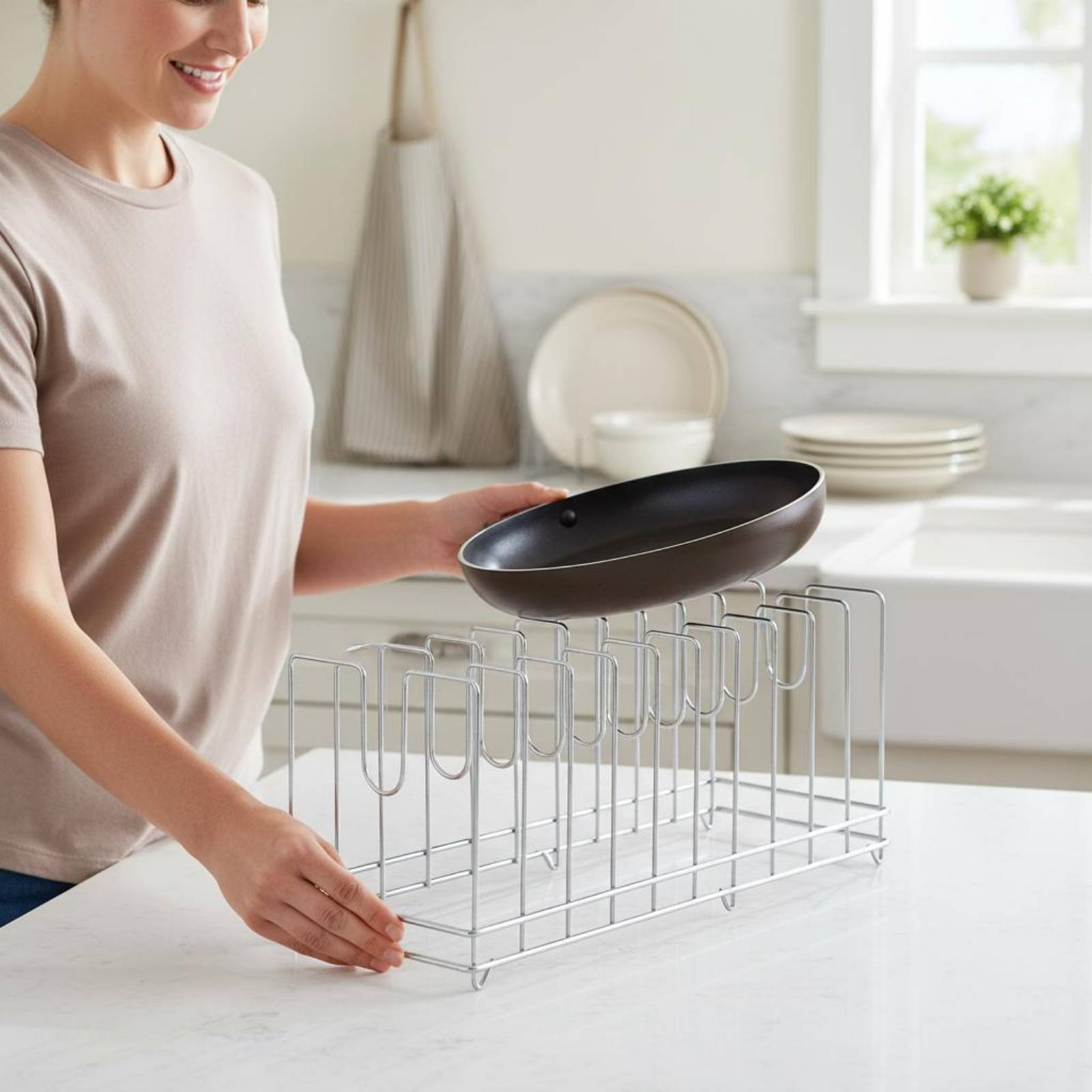 피자팬 랙 공간 절약 베이킹 트레이 홀더 냄비 뚜껑 스 - Kitchen Baking Pan Storage 리뷰 및 가격
