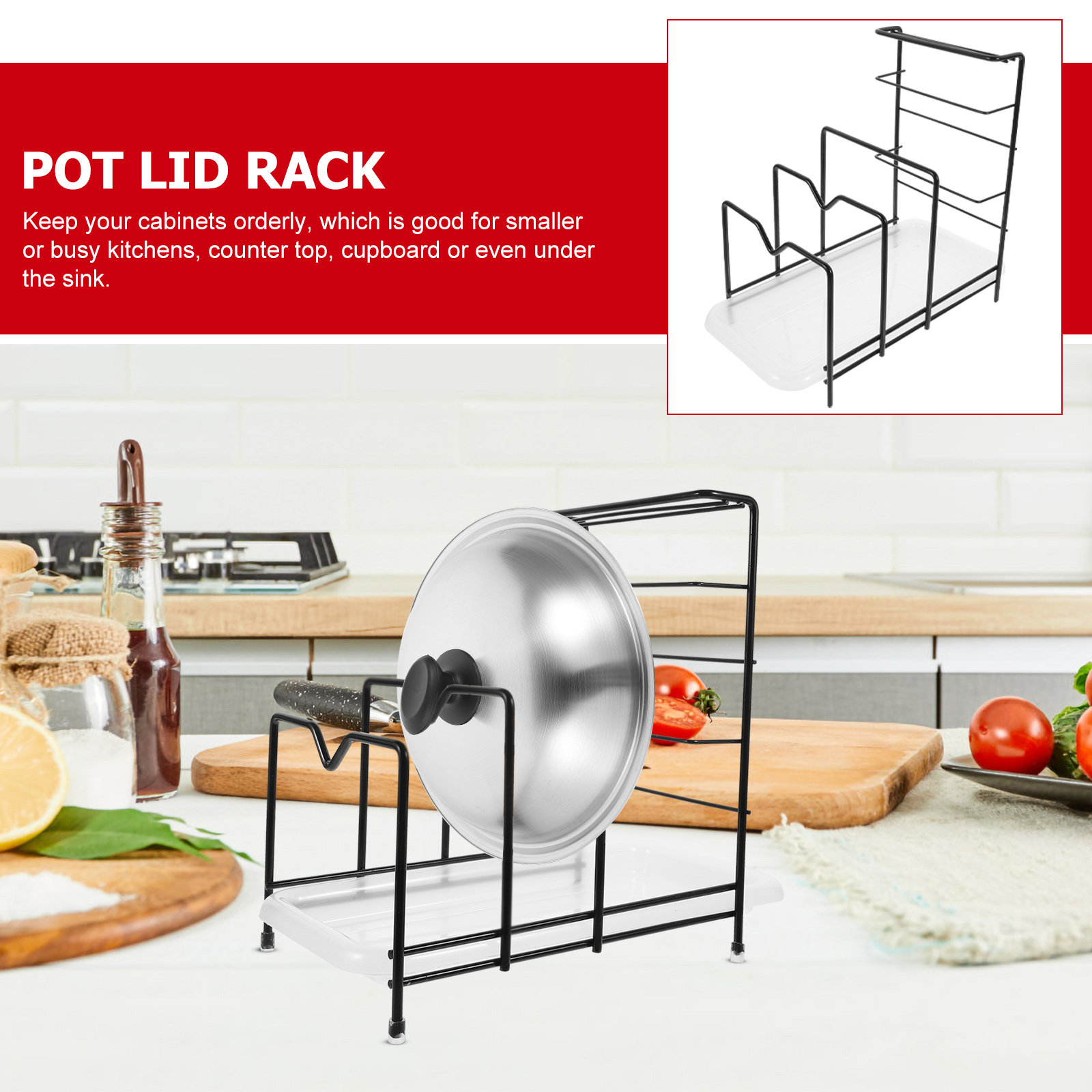 냄비 뚜껑 정리대, 도마 받침대, 도마 홀더, 베이킹  - Kitchen Cabinet Baking Organizer 리뷰 및 가격