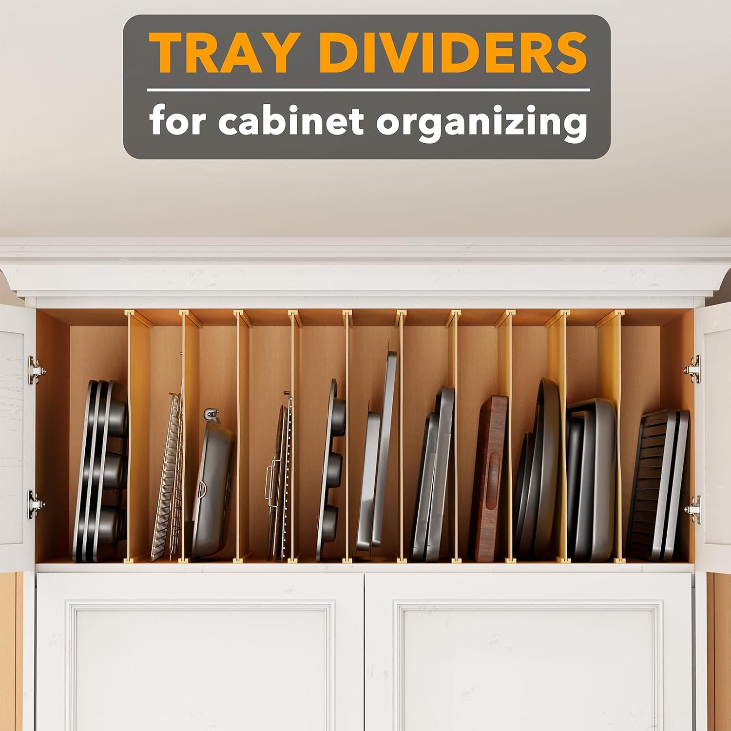 주방 캐비닛용 대나무 트레이 디바이더 10개, 수직 베 - Kitchen Cabinet Baking Organizer 리뷰 및 가격
